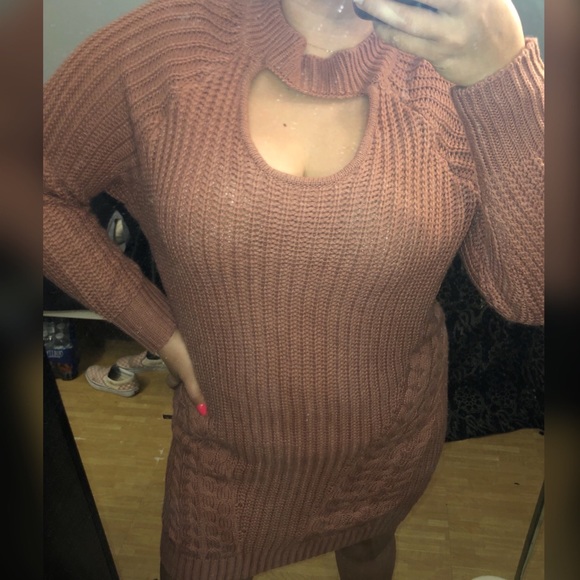 Mauve sweater dress - Picture 1 of 5
